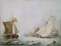 Door De Riemkap gerestaureerde aquarel op papier.